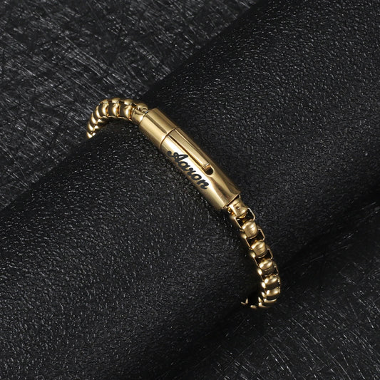 Custom Men's Name Bracelet Stainless Steel Men's Jewelry