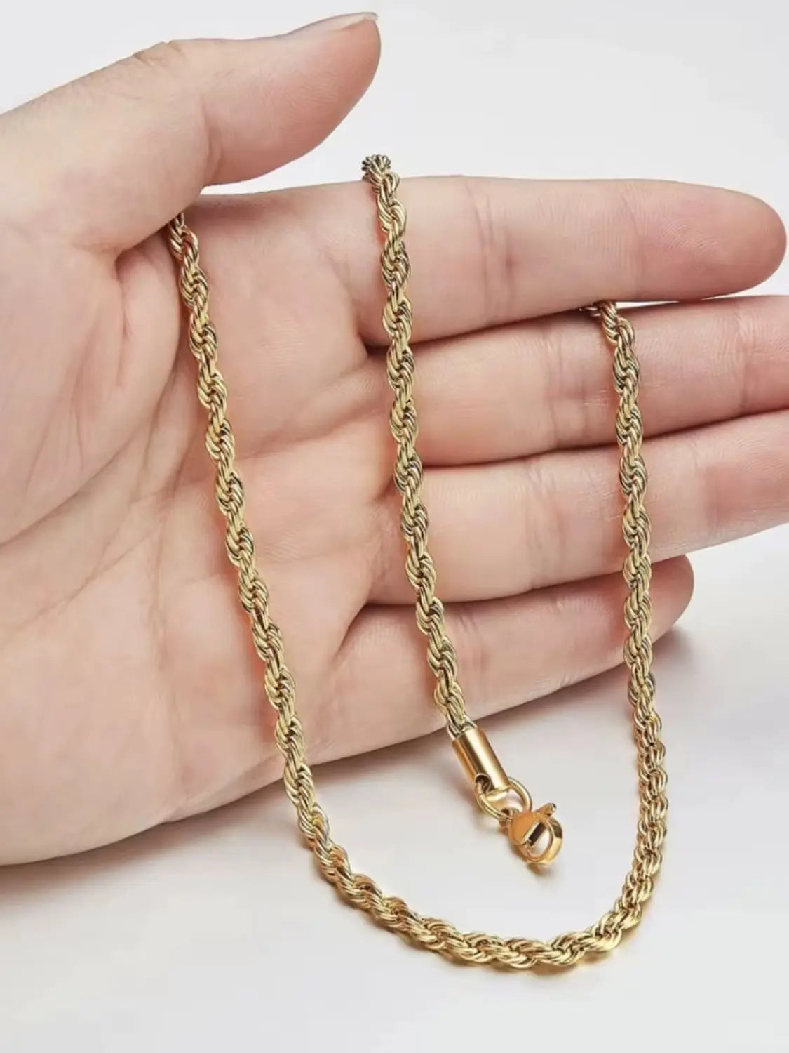 Stainless Steel Chain Necklace with Versatile Ring Accessory