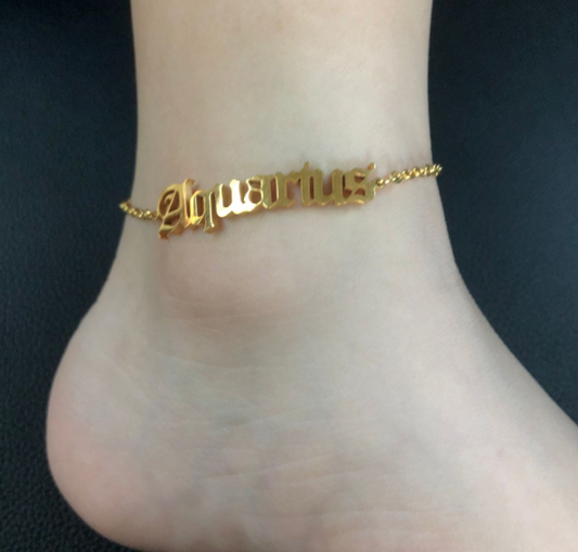 Stainless steel twelve constellation anklet