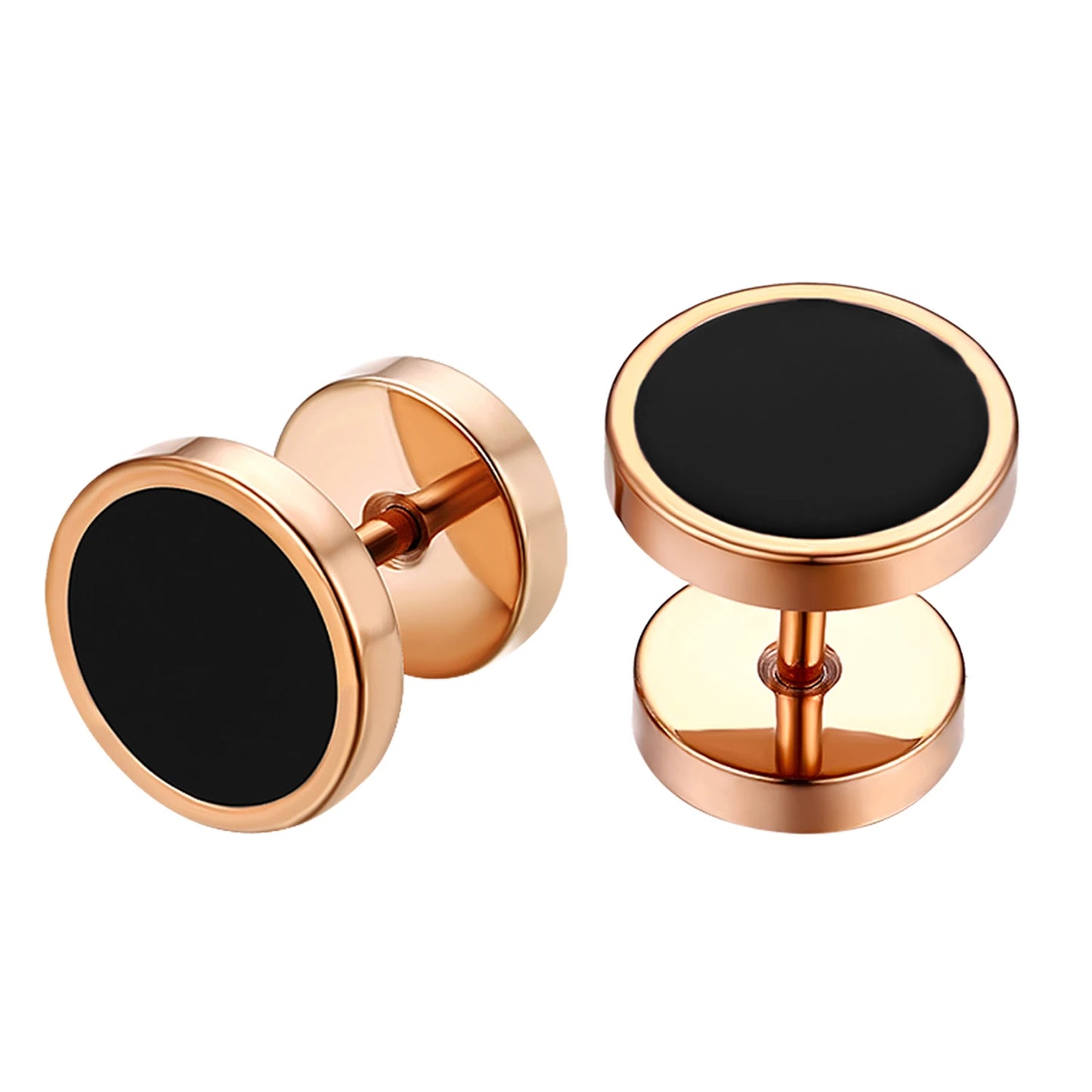 BONISKISS Stainless Steel 6mm Stud Earrings – Unisex Silver Jewelry