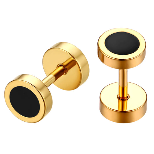 BONISKISS Stainless Steel 6mm Stud Earrings – Unisex Silver Jewelry
