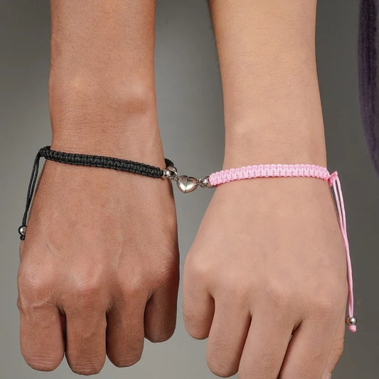 Handmade Heart Magnet Braided Bracelet