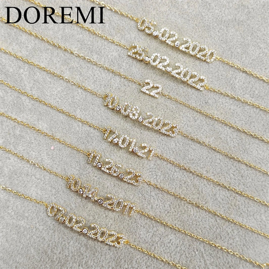 Custom Name Date Bracelet Crystal Birthstone