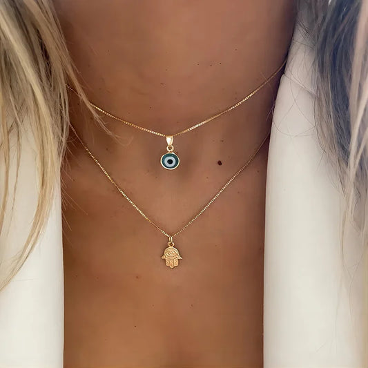 Turkish Double Evil Eye Necklace
