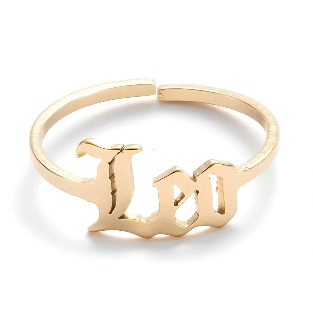 Stainless Steel 12 Constellation Letter Letter Ring
