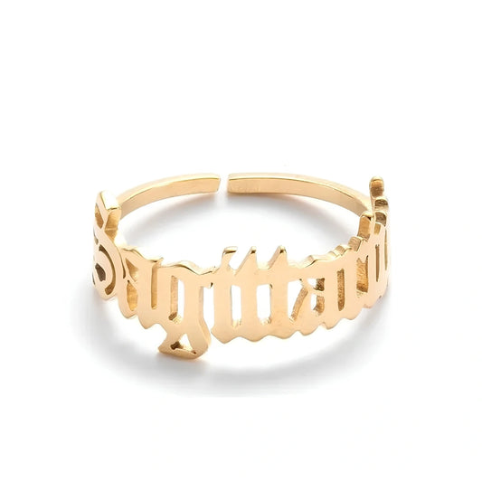 Stainless Steel 12 Constellation Letter Letter Ring