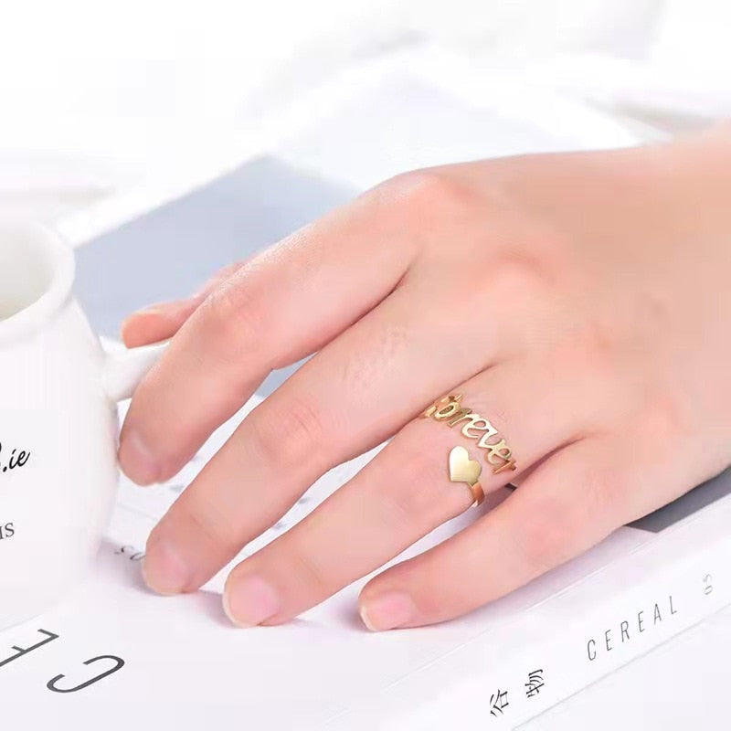 Personalized Name Heart Ring