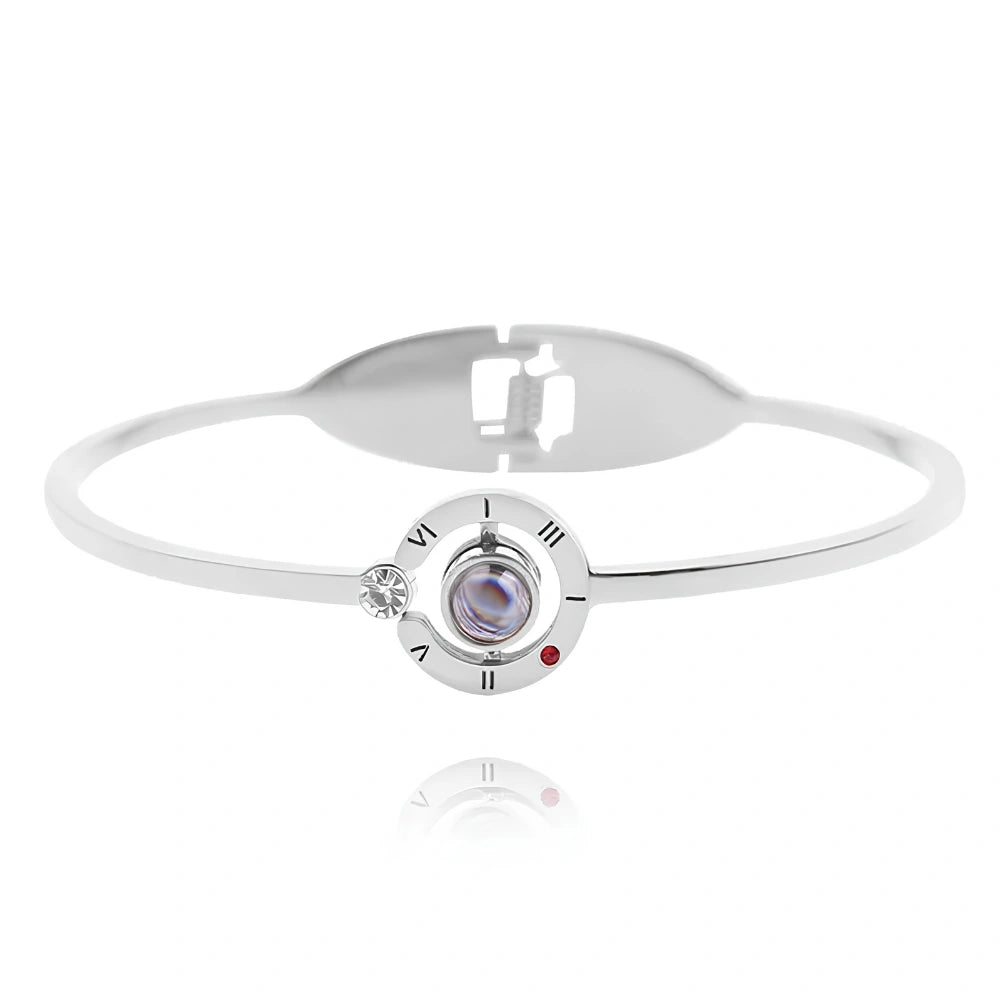 100 Languages "I Love You" Crystal Charm Bracelet white round