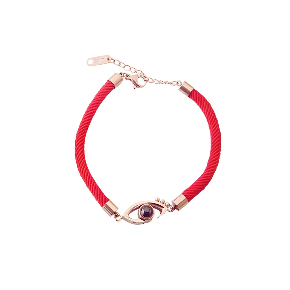 100 Languages "I Love You" Crystal Charm Bracelet eye shape