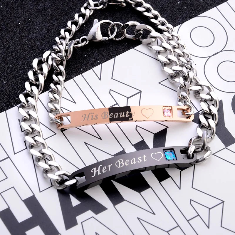 2 Style His Queen Her King Black Rose Gold Color Women