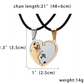 Cat hug heart-shaped couple stitching necklace
