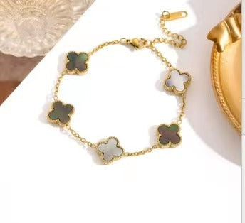 Four leaf clover bracelet women
