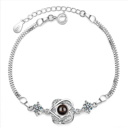 Customized S925 Silver Six-Pointed Star Projection Bracelet.