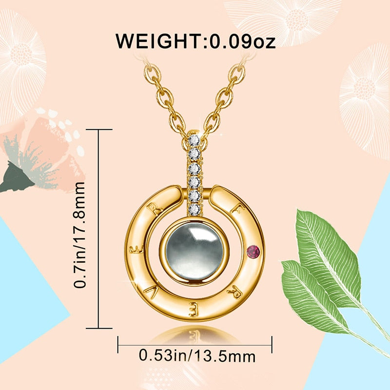 100 Languages "I Love You" Projection Pendant – Romantic Light Reveal Necklace
