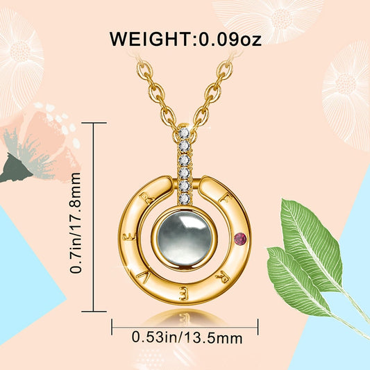100 Languages "I Love You" Projection Pendant – Romantic Light Reveal Necklace