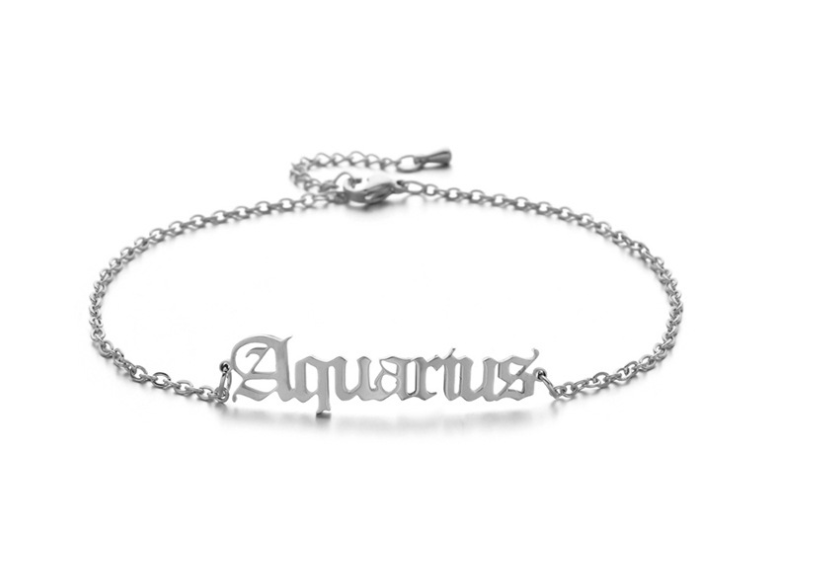 Stainless steel twelve constellation anklet