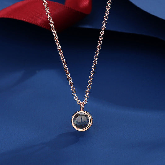 Personalized Photo Projection Necklace – Unisex Geometric Pendant with Hidden Picture
