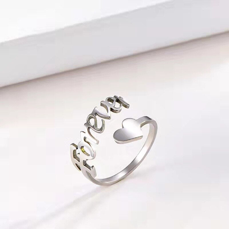Personalized Name Heart Ring