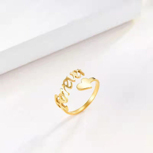 Personalized Name Heart Ring