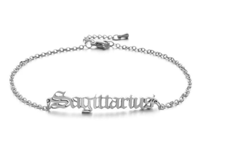 Stainless steel twelve constellation anklet