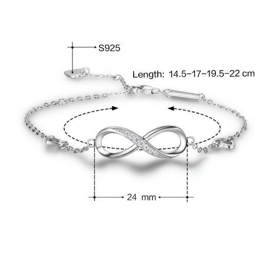 Infinity Love Silver Bracelet