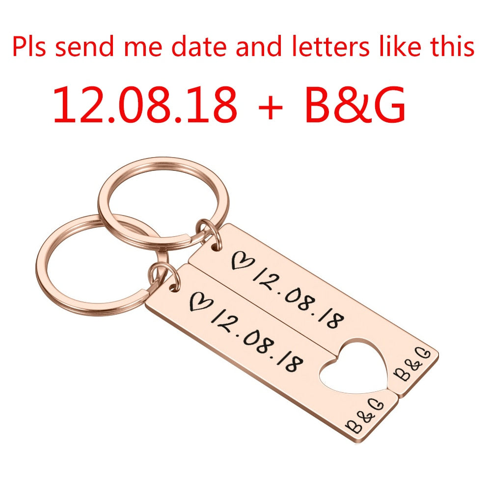 Couple Date Keychain Set