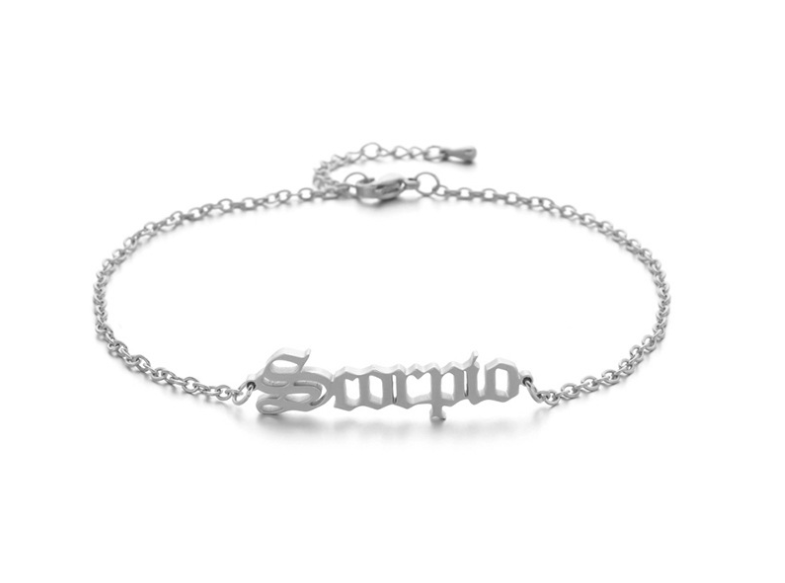 Stainless steel twelve constellation anklet