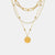 Elegant Three-Layer Synthetic Pearl Necklace – Gold-Plated Titanium Steel
