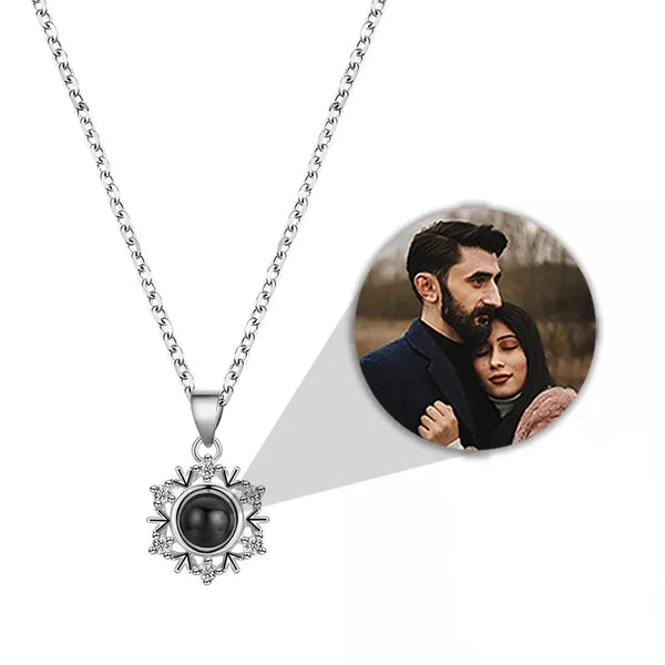 925 Silver Necklace Snowflake Shape Projection Necklaces