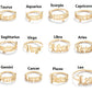 Stainless Steel 12 Constellation Letter Letter Ring