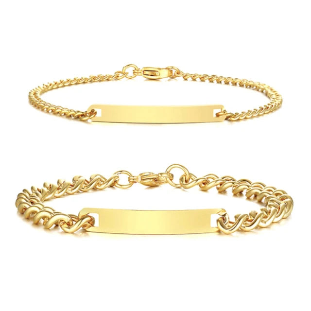 Personalized Couple Bracelet Set with Custom Name