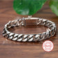 Unisex Sterling Silver Vintage Cuban Link Chain Bracelet