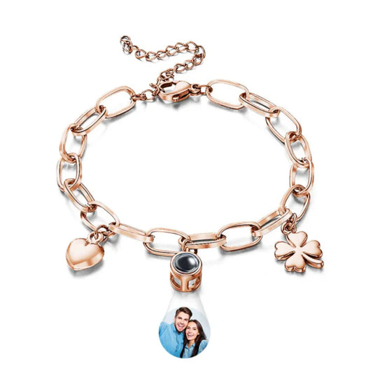 Custom Photo Projection Heart Bracelet