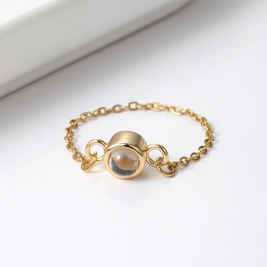Custom Photo Projection Ring – Personalized Stainless Steel Jewelry (Gold, Rose Gold, Steel)