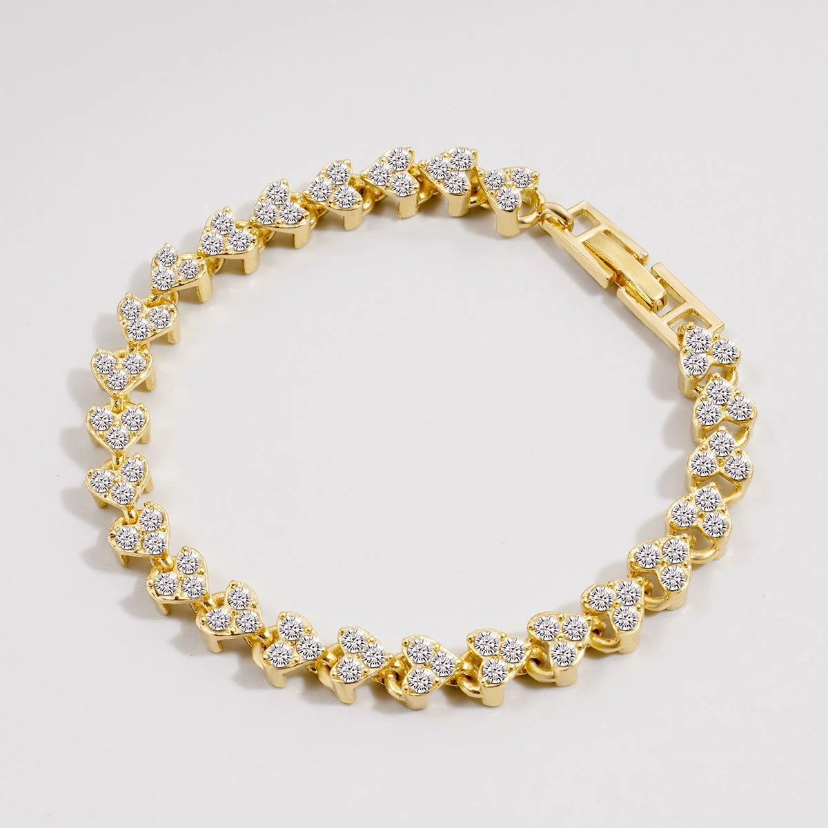 Roman Imitation Crystal Geometric Chain Bracelet