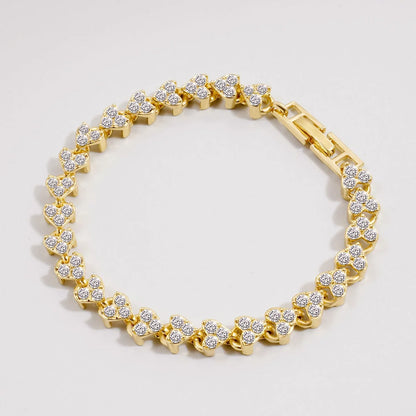 Roman Imitation Crystal Geometric Chain Bracelet