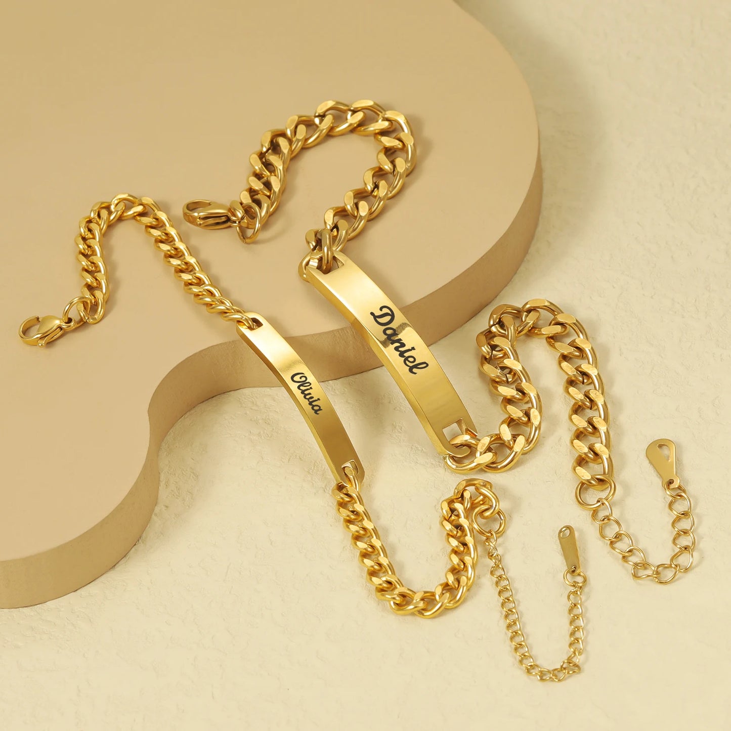 Personalized Couple Bracelet Set with Custom Name