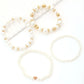 4pcs Simple White Faux Pearl Beaded Heart Bracelet Set