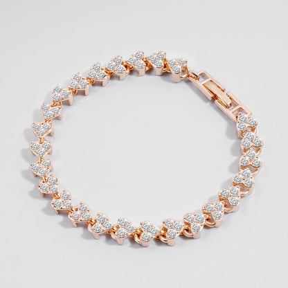 Roman Imitation Crystal Geometric Chain Bracelet