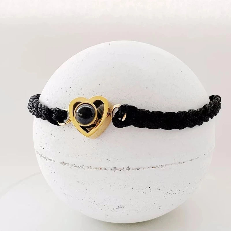 Custom Heart Projection Photo Bracelet Personalized Memorial Gift for Women
