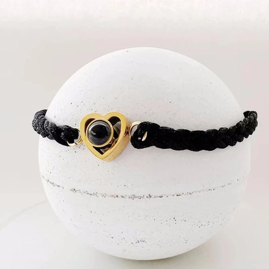 Custom Heart Projection Photo Bracelet Personalized Memorial Gift for Women
