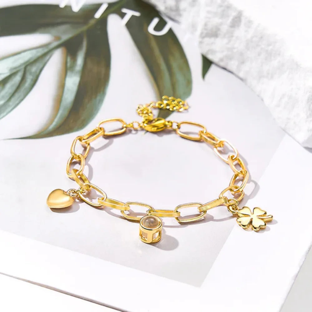 Custom Photo Projection Heart Bracelet