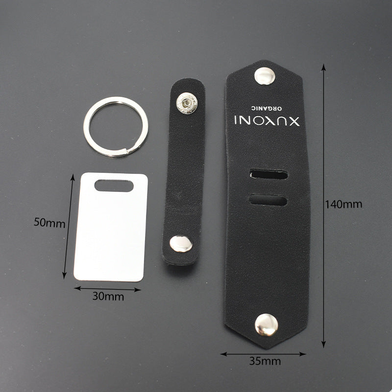 Custom Overprint Photo Leather Keychain – Detachable & Modern Art Design