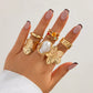 6-Piece Punk Vintage Metal Finger Rings Set