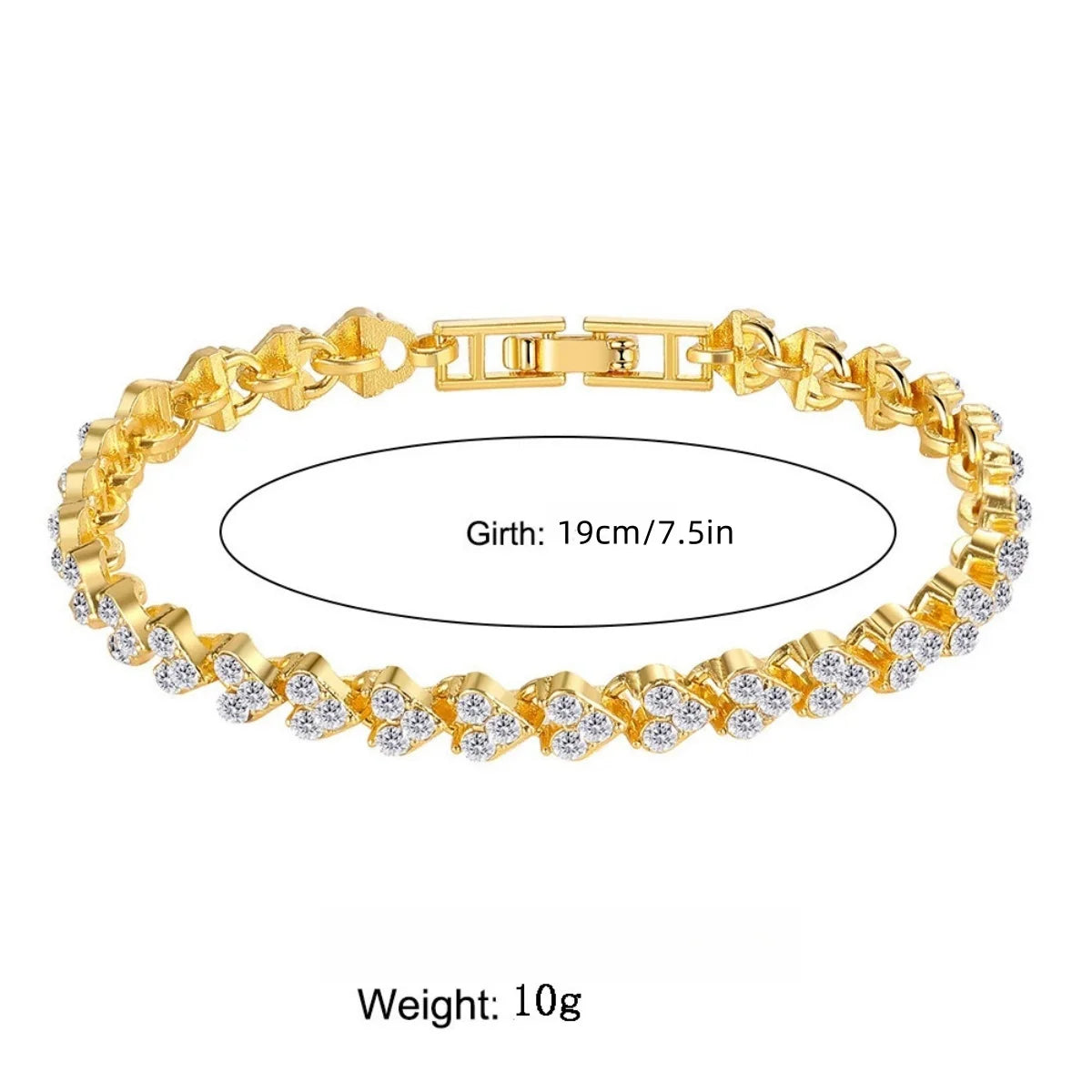 Roman Imitation Crystal Geometric Chain Bracelet