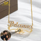 Custom Name Projection Photo Necklace Gold Diamond Cuban Chain for Women