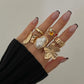 6-Piece Punk Vintage Metal Finger Rings Set
