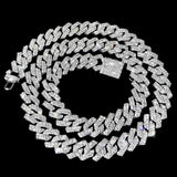 20-Inch Double-Drain Cuban Chain Ice-Frozen Hip-Hop Necklace