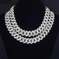 Iced Out CZ Stone Hip Hop Micro Pave Cuban Link Chain Necklace