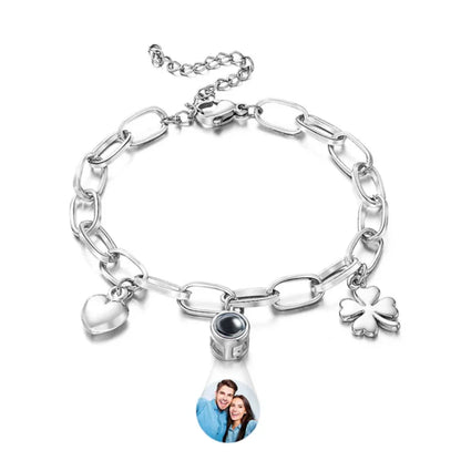 Custom Photo Projection Heart Bracelet